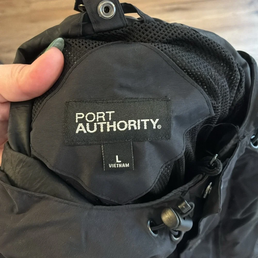 Port Authority Black Men’s 3-in-1 Windbreaker & Vest Combo Jacket with Hood